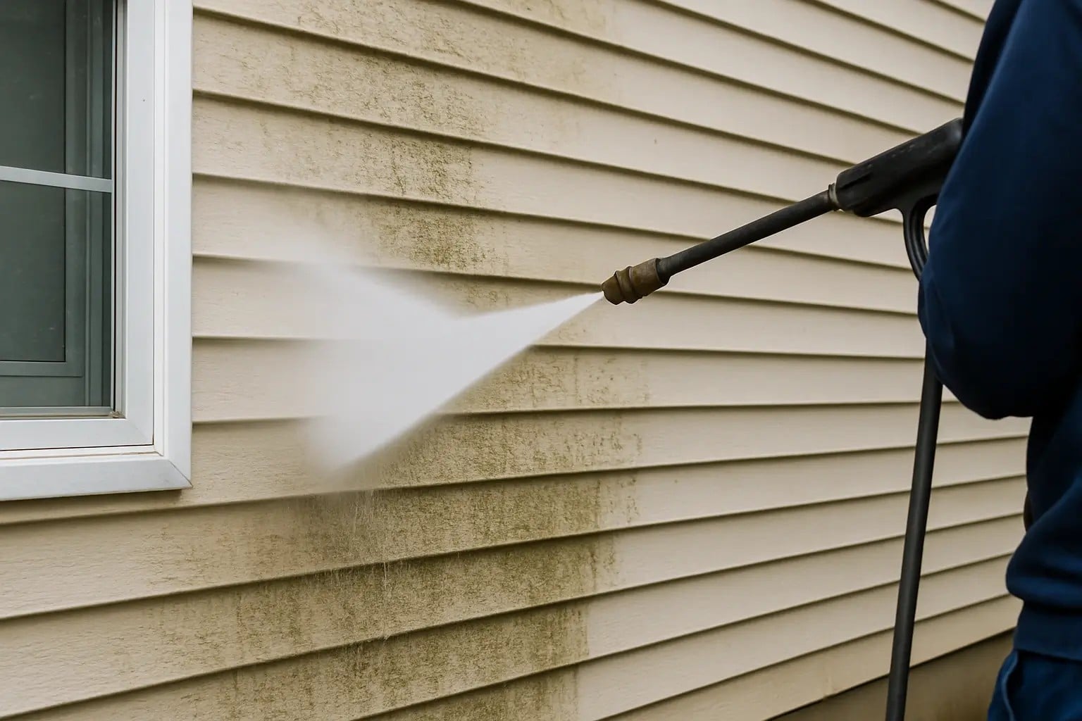 Green or black staining on shaded walls